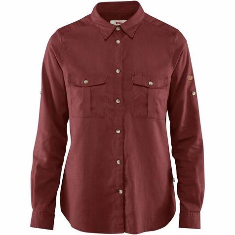 Fjallraven Women Övik Shirts Red PH56529 Philippines